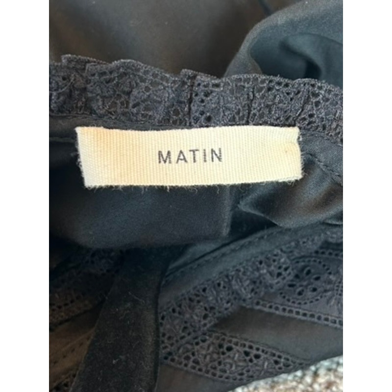 Nwot Matin Australia Black 100% Cotton Voile Este Lace Mini Dress Au 10 Or Us 6 — image 2 of 8